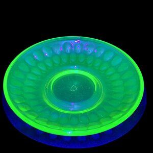 Vintage Uranium Depression Glass Green Collectible Saucer